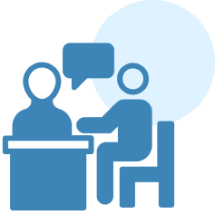 Two people having a conversation icon.