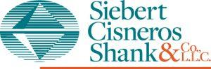Siebert Cisneros Shank logo with teal text and circular design.